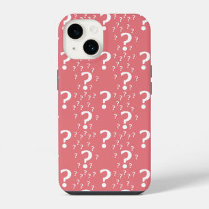 Coque Pour iPhone 14 Mystère question marque énigme puzzle corail