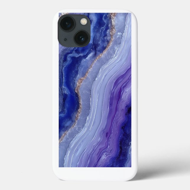 Coque iphone mystique à facettes tanzanites (Verso)