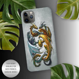 Coque iPhone 11Pro Max Mythique Dragons celtiques Imaginaire tatouage Art