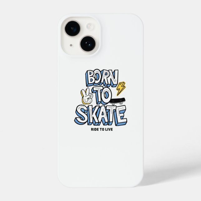 Coque iPhone Né à Skate Ride pour vivre (Verso)