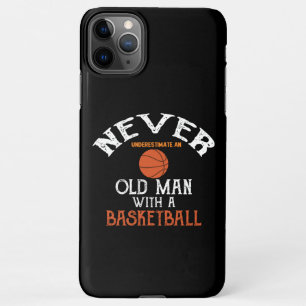Coque iPhone 11Pro Max Ne sous-estimez jamais un vieil homme avec un bask