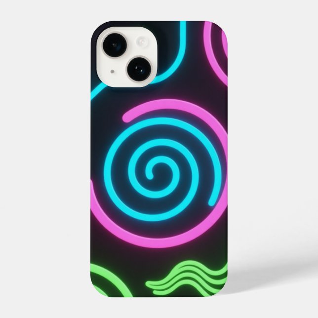 Coque iPhone Neon Glow Black Phone Case (Verso)