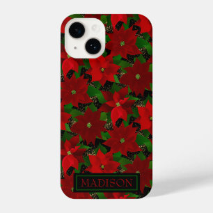 Coque Pour iPhone 14 Noël des Poinsettias rouges