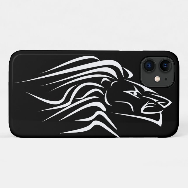 Coque iphone noir avec Lion coureur - Vos couleurs (Dos (Horizontal))