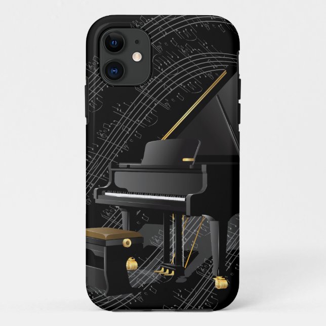 Coque iphone noir de piano (Dos)