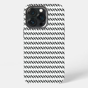 Etui iPhone 13 Pro noir et blanc à dents de chien
