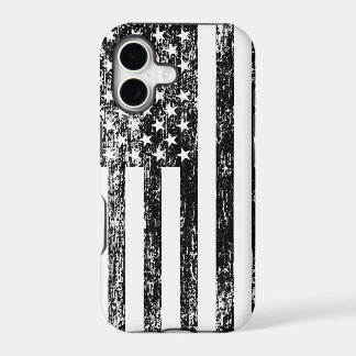 Coque iphone noir et blanc de drapeau américain