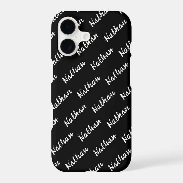 Coque iPhone Noir moderne Monogramme Minimal Classique Simple (Verso)