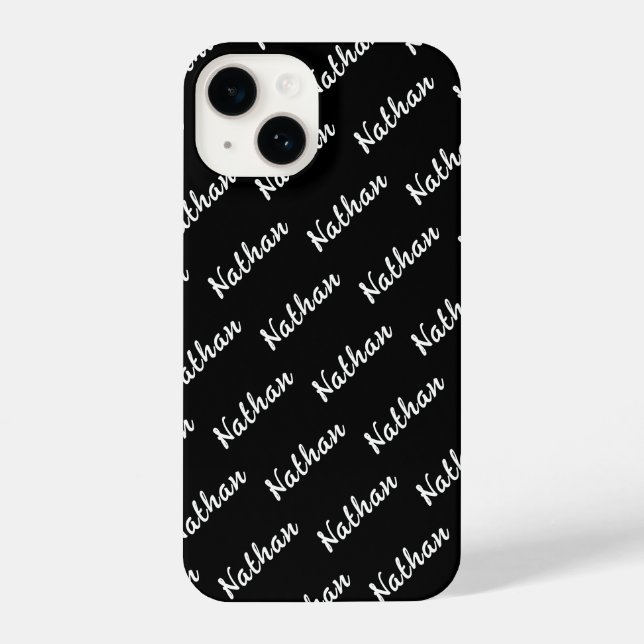 Coque iPhone Noir moderne Monogramme Minimal Classique Simple (Verso)