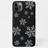 Coque iphone noir Sparkly Snowflakes