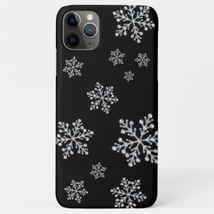 Coque iphone noir Sparkly Snowflakes