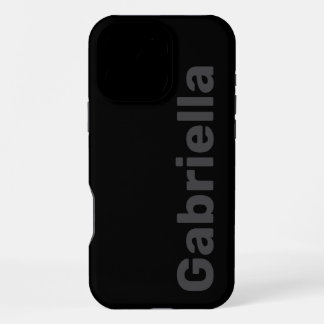 Coque iPhone 16 Pro Max Nom Gras Moderne Simple Noir & Gris