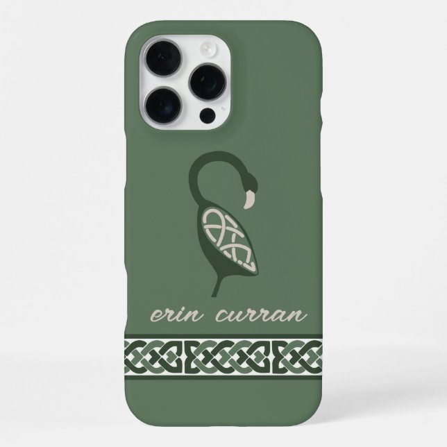 Coque iPhone Nom Irish Knot Bordure Oiseau décoratif (Verso)