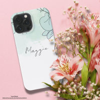 Nom monogramme bleu girly vraiment mignon et minim