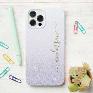Coque iPhone 12 Pro Max Nom monogrammé pailleté élégant