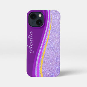 Etui iPhone 13 Mini Nom monogrammé pailleté élégant