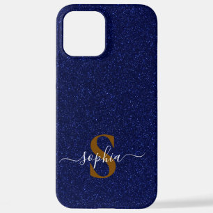 Coque iPhone 12 Pro Max Nom monogrammé pailleté élégant
