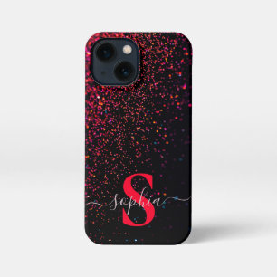 Etui iPhone 13 Mini Nom monogrammé pailleté élégant