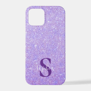 Coque iPhone 12 Pro Nom monogrammé pailleté élégant