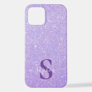 Coque iPhone 12 Nom monogrammé pailleté élégant