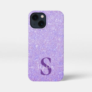 Etui iPhone 13 Mini Nom monogrammé pailleté élégant