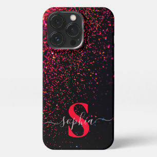 Etui iPhone 13 Pro Nom monogrammé pailleté élégant