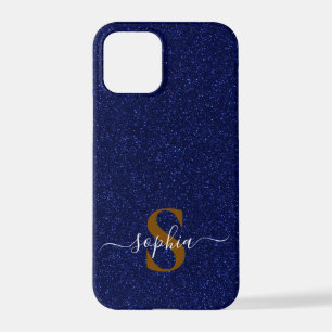Coque iPhone 12 Pro Nom monogrammé pailleté élégant