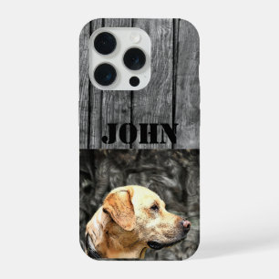 Nom personnalisé Chasse Chien Rustique Jaune Lab C
