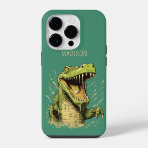 Coque Pour iPhone 14 Plus Nom personnalisé Crocodile