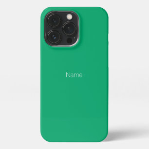 Etui iPhone 13 Pro Nom personnalisé minimaliste monogramme jade vert