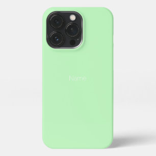 Etui iPhone 13 Pro Nom personnalisé minimaliste monogramme vert menth