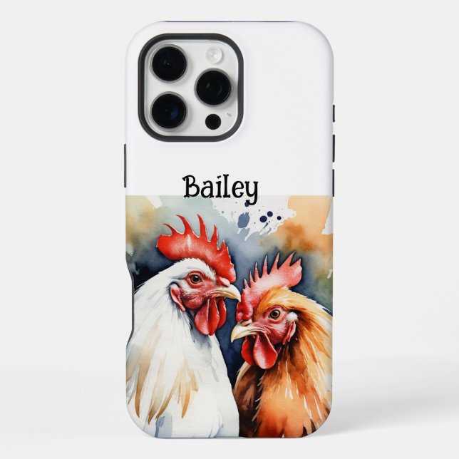 Coque iPhone Nom personnalisé Poulets de la ferme Nature Animal (Verso)