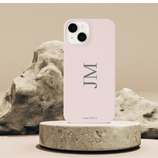 Coque Pour iPhone 14 Nom personnalisé rose minimaliste