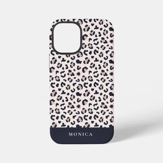 Coque iPhone Nom personnalisé rose poster de animal (Verso)