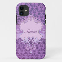 Coque iphone nommé lilas de damassé d'éléphant