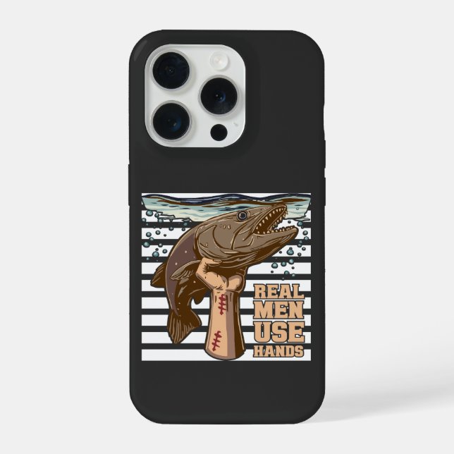 Coque iPhone Noodling For Catfish Real Men Use Hands (Verso)