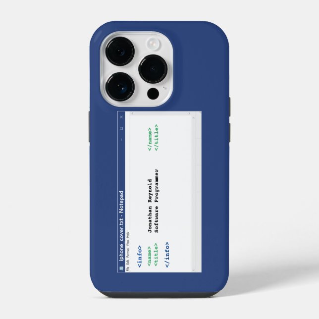 Coque iPhone Notepad Coder Programmer Format Informaticien (Verso)