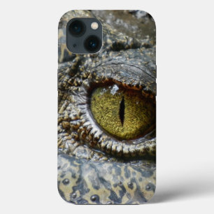 Etui iPhone 13 œil de crocodile visage animal personnalisé diy