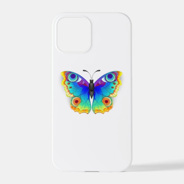 Coque iPhone Oeil de paon arc-en-ciel (Verso)