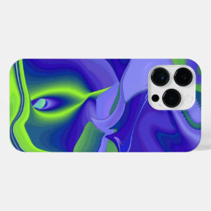 Coque Pour Pour iPhone 14 Pro Max Oeil mal, 3D Abstrait en vert bleu violet
