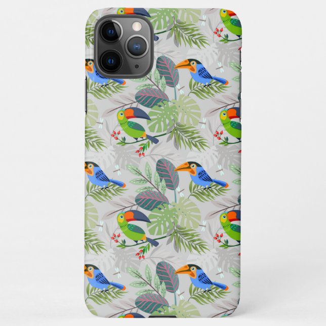 Coque iPhone Oiseau Toucan mignon, Motif de tous les jours, Aqu (Dos)