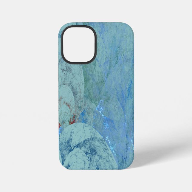 Coque iPhone Opale bleue Abstrait (Verso)