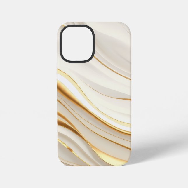 Coque iPhone "Opulent Gold and Cream Marble Swirls" (Verso)