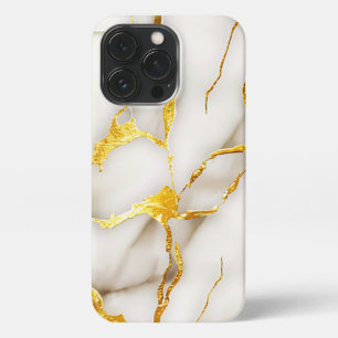 Etui iPhone 13 Pro Or blanc japonais Kintsugi