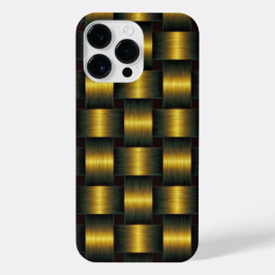 Coque Pour Pour iPhone 14 Pro Max Or noir en latte dorée