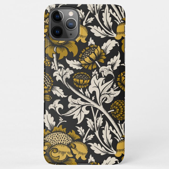 Coque iPhone Ornate floral pattern with large gold flowers  (Dos)