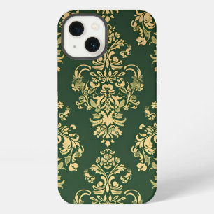 Etui iPhone 13 Ornementation rococo verte classique