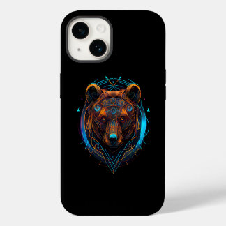 Coque Pour iPhone 14 Ours noir futuriste