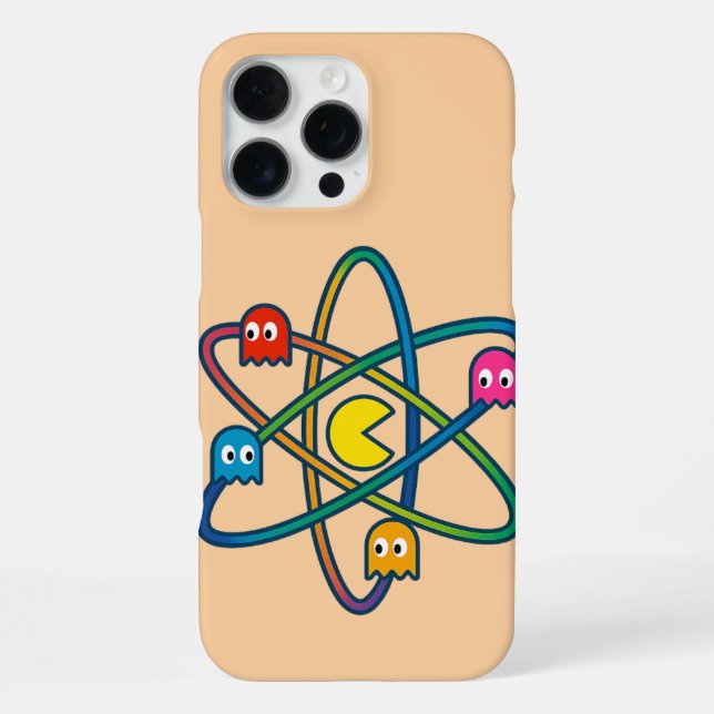 Coque iPhone Pac-Atomic Universe – Retro Gaming Art Sticker (Verso)