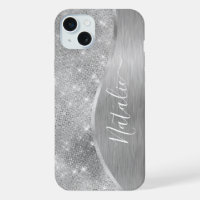 Pailleté Argent Glam Bling Métal Personnalisé